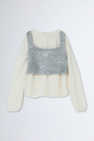 Blusa efecto doble prenda - Blanco