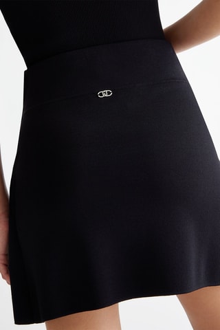 Falda cruzada de talle alto - Negro
