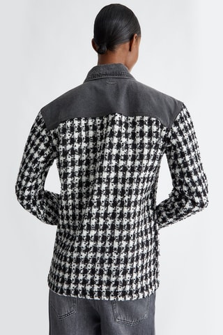 Chaqueta vaquera y de tweed - Negro