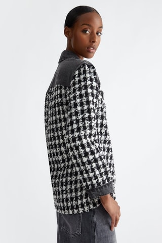 Chaqueta vaquera y de tweed - Negro