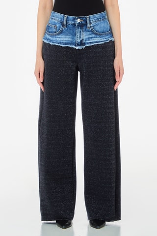 Pantalón bimateria - Azul