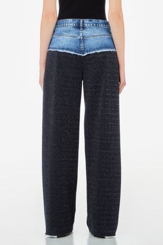 Pantalón bimateria - Azul