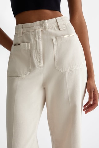 Pantalón straight. - Beige