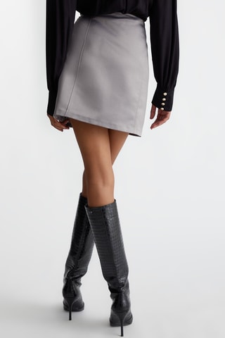 Minifalda de talle alto - Gris