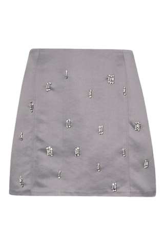 Minifalda de talle alto - Gris