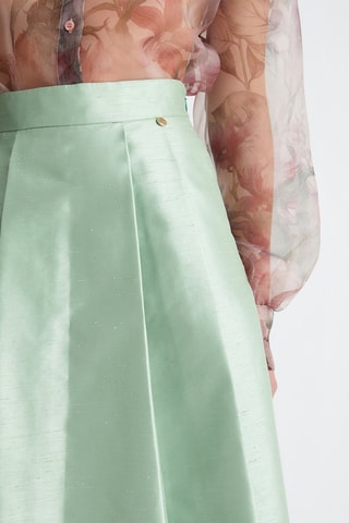 Falda midi de talle alto - Verde