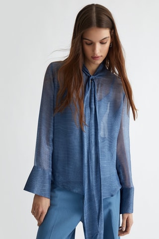 Blusa de seda - Azul