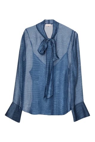 Blusa de seda - Azul