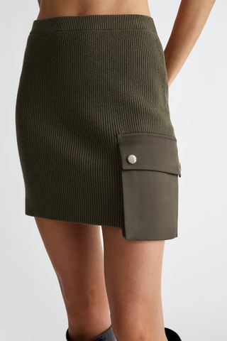 Minifalda de talle alto - Verde