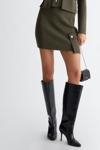 Minifalda de talle alto - Verde