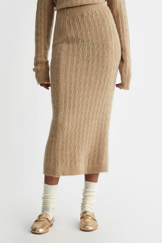 Falda larga de alpaca - Beige