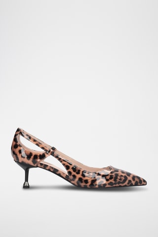 Zapatos con brillo de tacón - Marrón