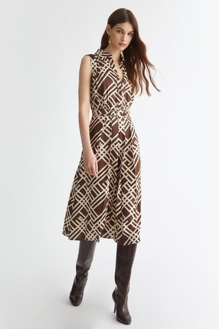 Vestido midi - Marrón