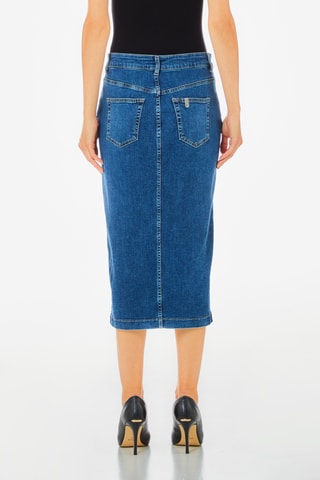 Falda midi vaquera - Azul
