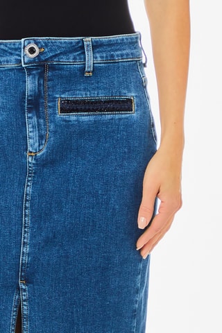 Falda midi vaquera - Azul