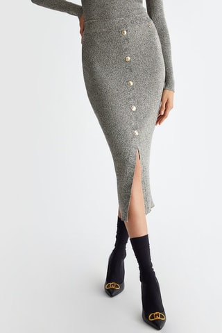 Falda de tubo de talle alto - Beige