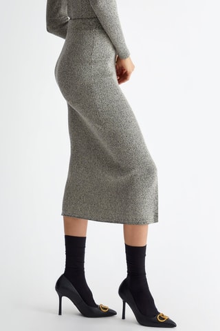 Falda de tubo de talle alto - Beige