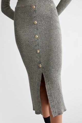 Falda de tubo de talle alto - Beige