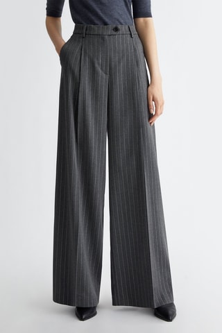 Pantalón flare de tiro alto - Gris
