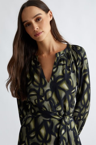 Vestido evasé - Verde