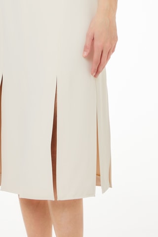 Falda midi de talle alto - Beige