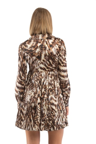Vestido plisado - Marrón