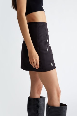 Minifalda de talle alto - Negro