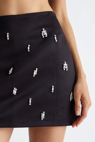 Minifalda de talle alto - Negro