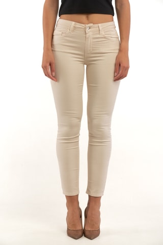 Pantalón de tiro alto - Beige