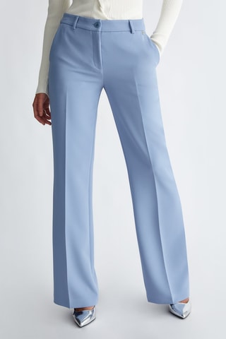 Pantalón flare de tiro alto - Azul