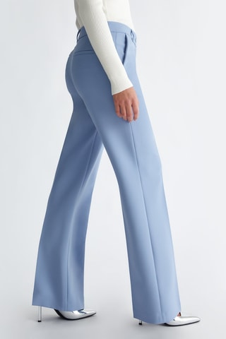 Pantalón flare de tiro alto - Azul