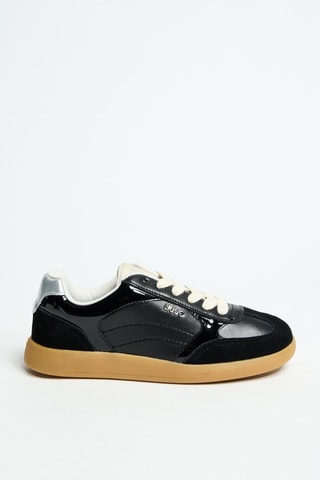 Zapatillas de piel y poliéster con plataforma Connor 01 - Negro - Negro