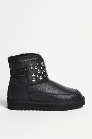Botines de piel forrados Jil 08 - Negro - Negro