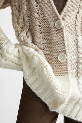 Chaqueta larga de lana y alpaca - Beige