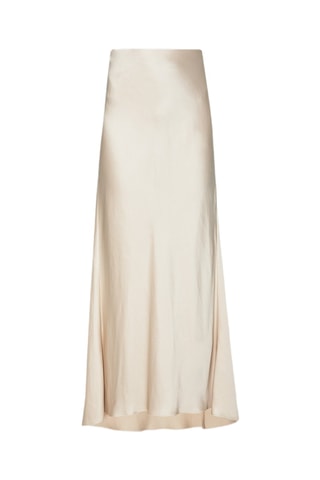 Falda larga de talle alto - Beige