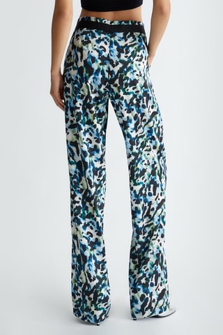 Pantalón straight de tiro alto - Azul