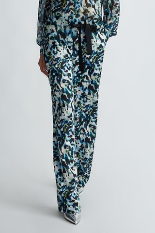 Pantalón straight de tiro alto - Azul