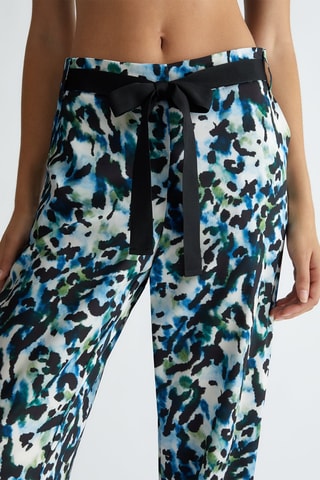 Pantalón straight de tiro alto - Azul