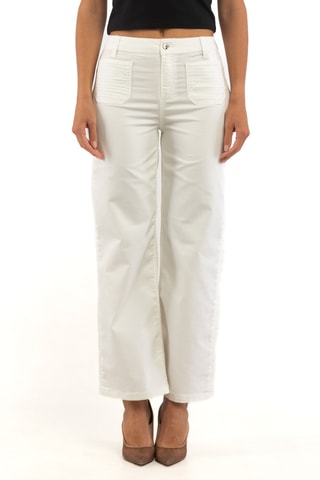 Pantalón flare de tiro alto - Blanco
