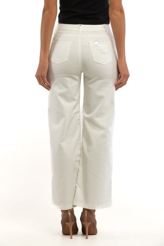Pantalón flare de tiro alto - Blanco