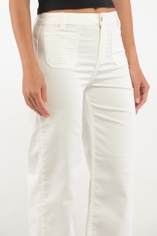 Pantalón flare de tiro alto - Blanco