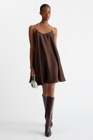 Vestido trapecio - Marrón