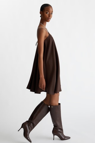 Vestido trapecio - Marrón