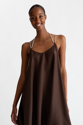 Vestido trapecio - Marrón