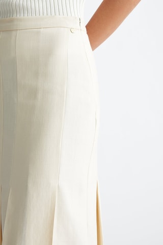 Falda midi de talle alto - Crudo