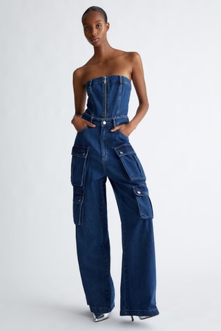 Mono bustier vaquero - Azul