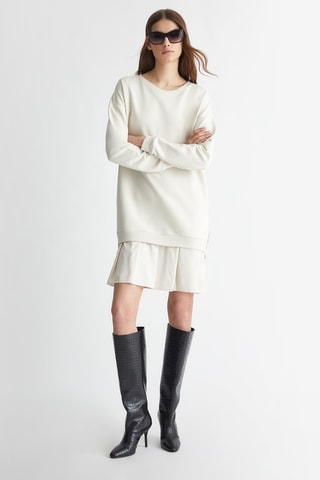 Vestido efecto doble prenda - Beige