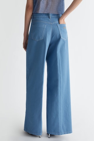 Pantalón flare de tiro alto - Azul