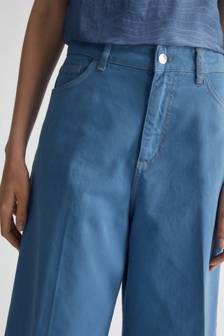 Pantalón flare de tiro alto - Azul