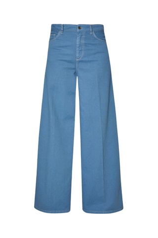 Pantalón flare de tiro alto - Azul